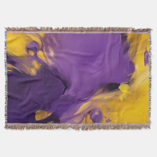 Lila und Gold abstrakt Decke (Vorderseite)
