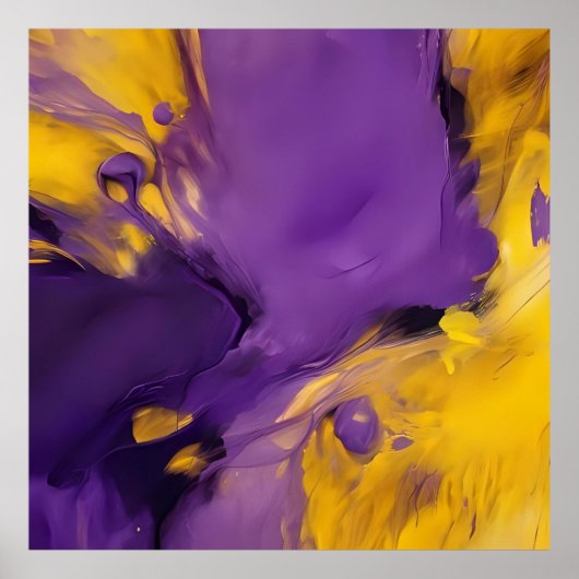 Lila und Gold Abstrakt Poster (Vorne)