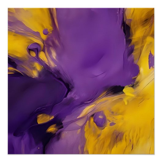 Lila und Gold Abstrakt Poster (Vorderseite)