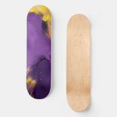 Lila und Gold Abstrakt Skateboard (Vorderseite)