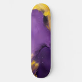 Lila und Gold Abstrakt Skateboard (Vorderseite)