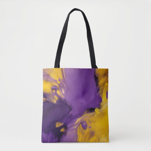 Lila und Gold Abstrakt Tasche (Vorderseite)