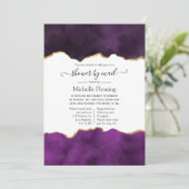 Lila und Gold Agate Dusche per Mail Einladung (Stehend Vorderseite)