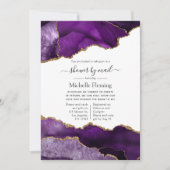 Lila und Gold Agate Dusche per Mail Einladung (Vorderseite)