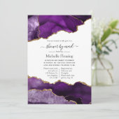 Lila und Gold Agate Dusche per Mail Einladung (Stehend Vorderseite)