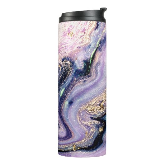 Lila und Gold Agate Galaxy Thermal Tumbler Thermosbecher (Nach links gedreht)
