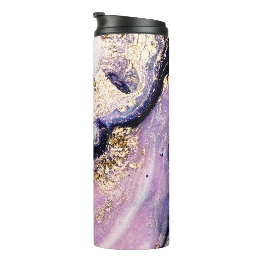 Lila und Gold Agate Galaxy Thermal Tumbler Thermosbecher (Nach rechts gedreht)