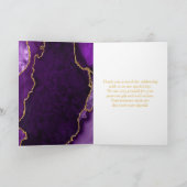 Lila und Gold Agate Hochzeit Dankeskarte (Innenseite)