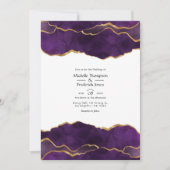 Lila und Gold Agate Hochzeit Einladung (Vorderseite)