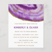 Lila und Gold Agate Hochzeitseinladung (Vorderseite)