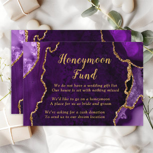Lila und Gold Agate Honeymoon Fund Begleitkarte