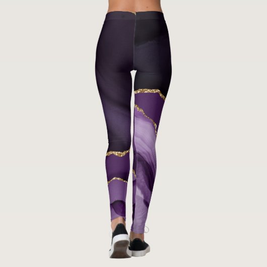 Lila und Gold-Agate Leggings (Rückseite)