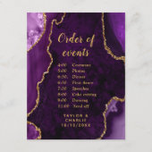 Lila und Gold Agate Wedding Order of Events ENCL Begleitkarte (Vorderseite)