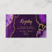 Lila und Gold Agate Wedding Registry Begleitkarte (Vorderseite)