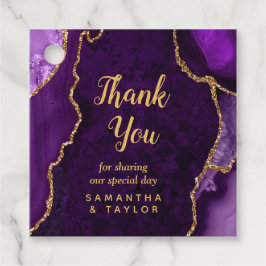 Lila und Gold Agate Wedding Vielen Dank Geschenkanhänger