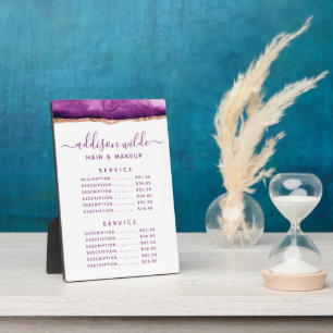 Lila und Gold Aquarell-Preis-Menü-Tafel Fotoplatte