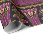 Lila und Gold-Art-Déco Geschenkpapier (Rolleneckpunkt)