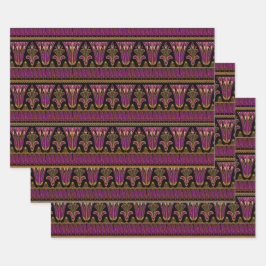 Lila und Gold-Art-Déco Geschenkpapier Set