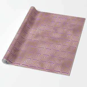 Lila und Gold Art Deco Muster Geschenkpapier