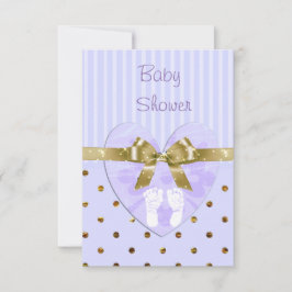Lila und Gold Baby Dusche Einladung