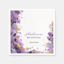 Lila und Gold Blumen Bat Mitzwa