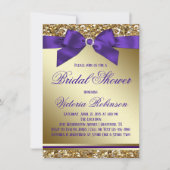 Lila und Gold Brautparty Einladung (Vorderseite)