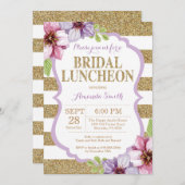 Lila und Gold Bridal Luncheon Einladung (Vorne/Hinten)