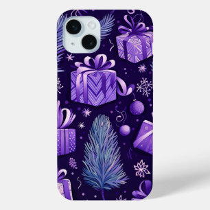 LILA UND GOLD CHRISTMAS ORNAMENTS POINTSETTIAS Case-Mate iPhone HÜLLE