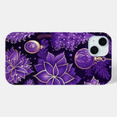 LILA UND GOLD CHRISTMAS ORNAMENTS POINTSETTIAS Case-Mate iPhone HÜLLE (Rückseite (Horizontal))