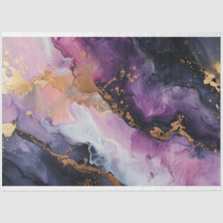 Lila und Gold-Decoupage Seidenpapier