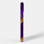 Lila und Gold Diagonal gestreift Mit Monogramm Case-Mate iPhone Hülle (Rückseite / Rechts)