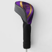 Lila und Gold Diagonal gestreift Mit Monogramm Golf Headcover (angewinkelt)