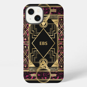 Lila und Gold Elegantes Art Deco Design iPhone 13 Hülle