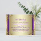 Lila- und Gold-Empfang-Karten Begleitkarte (Stehend Vorderseite)
