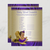 Lila und Gold Ethnic Girl Baby Showspiele (Vorne/Hinten)