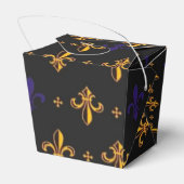 Lila und Gold Fleurs De Lis Geschenkschachtel (Rückseite)