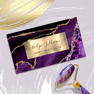 Lila und Gold Foor Agate Business Card Visitenkarte