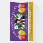 Lila und Gold Foto Abschluss Glückwünsche Banner (Vertikal)