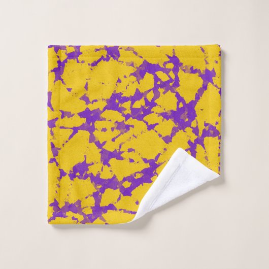 Lila und Gold-Gefärbte Krawatte Badhandtuch Set (Waschlappen)