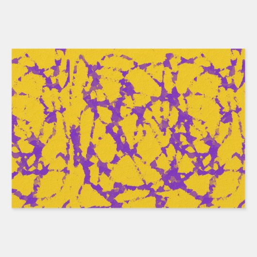 Lila und Gold-Gefärbte Krawatte Geschenkpapier Set (Vorderseite)