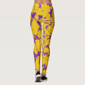Lila und Gold-Gefärbte Krawatte Leggings (Rückseite)