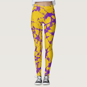 Lila und Gold-Gefärbte Krawatte Leggings