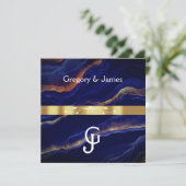 Lila und Gold Geode Agate Wedding Einladung (Stehend Vorderseite)