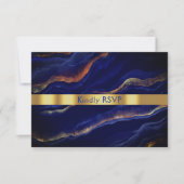 Lila und Gold Geode Agate Wedding RSVP Karte (Vorderseite)