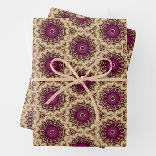 Lila und Gold Geschenkpapier. Geschenkpapier Set (Beispiel)