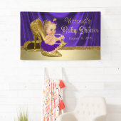 Lila und Gold Girl Baby Dusche Banner (Insitu)