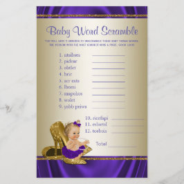 Lila und Gold Girl Baby Showspiele