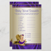 Lila und Gold Girl Baby Showspiele (Vorne/Hinten)