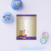 Lila und Gold Girl Baby Showspiele Flyer (Einzeln)