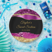 Lila und Gold Glam tränken 16 . Geburtstag Pappteller (Party)